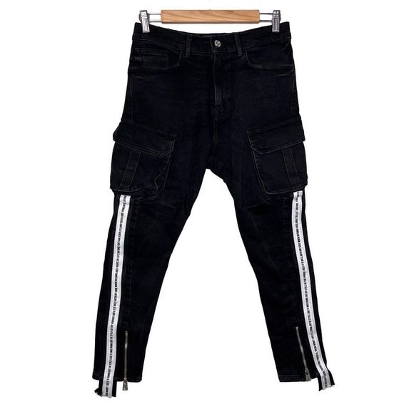 Zara Jeans Zara Man Black Denim Cargo Pants Poshmark